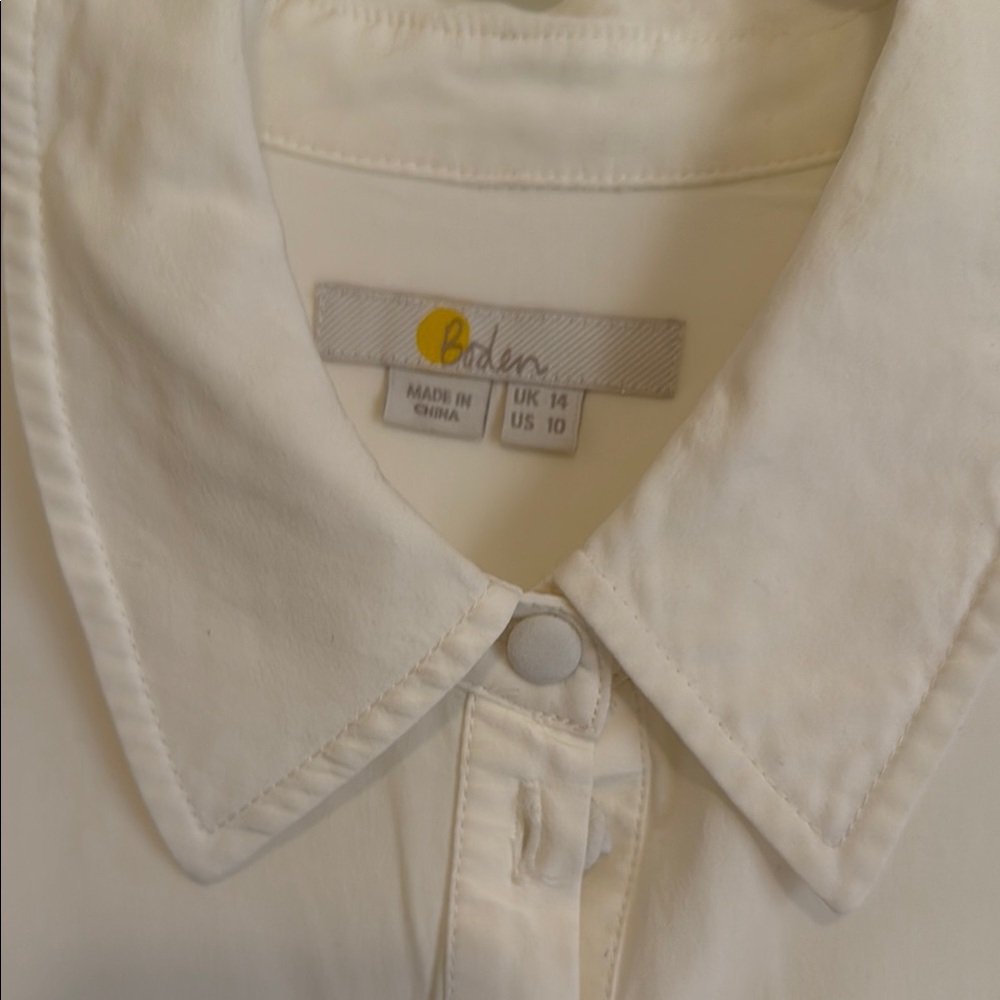 Boden White Button-Up Women's Top size 10 - Picture 2 of 4